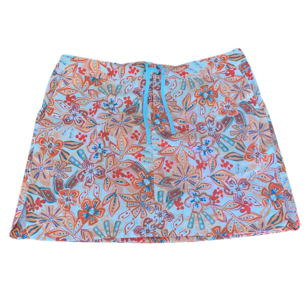 Ripskirt Hawaii Pinwheel Tropical Front Tie Skirt QuickDry Beach Travel Sz XXL - Picture 2 of 11